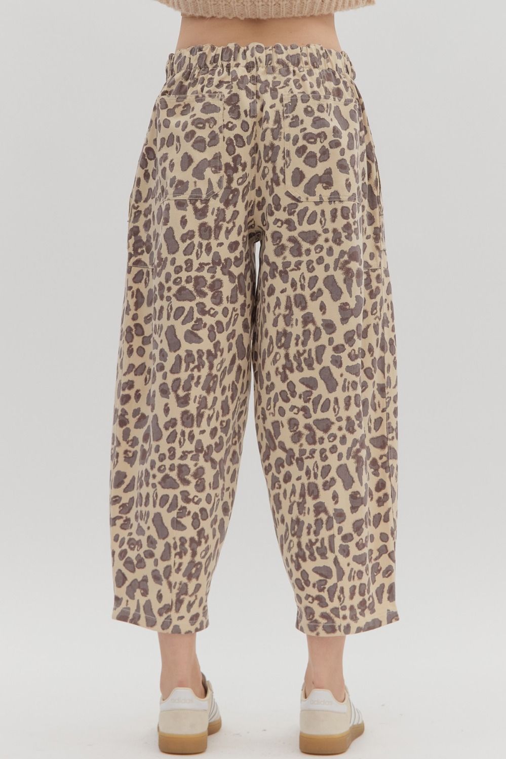 ENTRO INC Women's Pants Leopard Print Pull-on Balloon Pants || David's Clothing