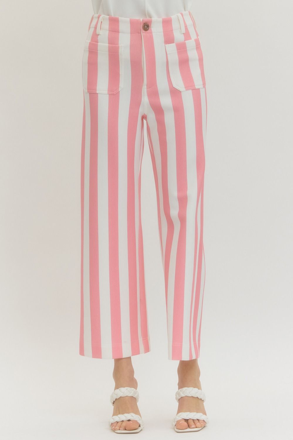 ENTRO INC Women's Pants BLUE / S Striped Flare Pants P29802