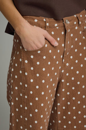 ENTRO INC Women's Pants Polka Dot Barrel Pants