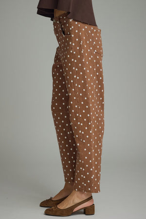 ENTRO INC Women's Pants Polka Dot Barrel Pants