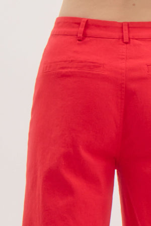 ENTRO INC Women's Pants Solid High Waisted Wide Leg Pants || David's Clothing
