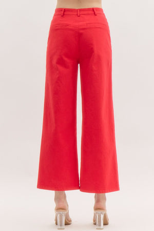 ENTRO INC Women's Pants Solid High Waisted Wide Leg Pants || David's Clothing