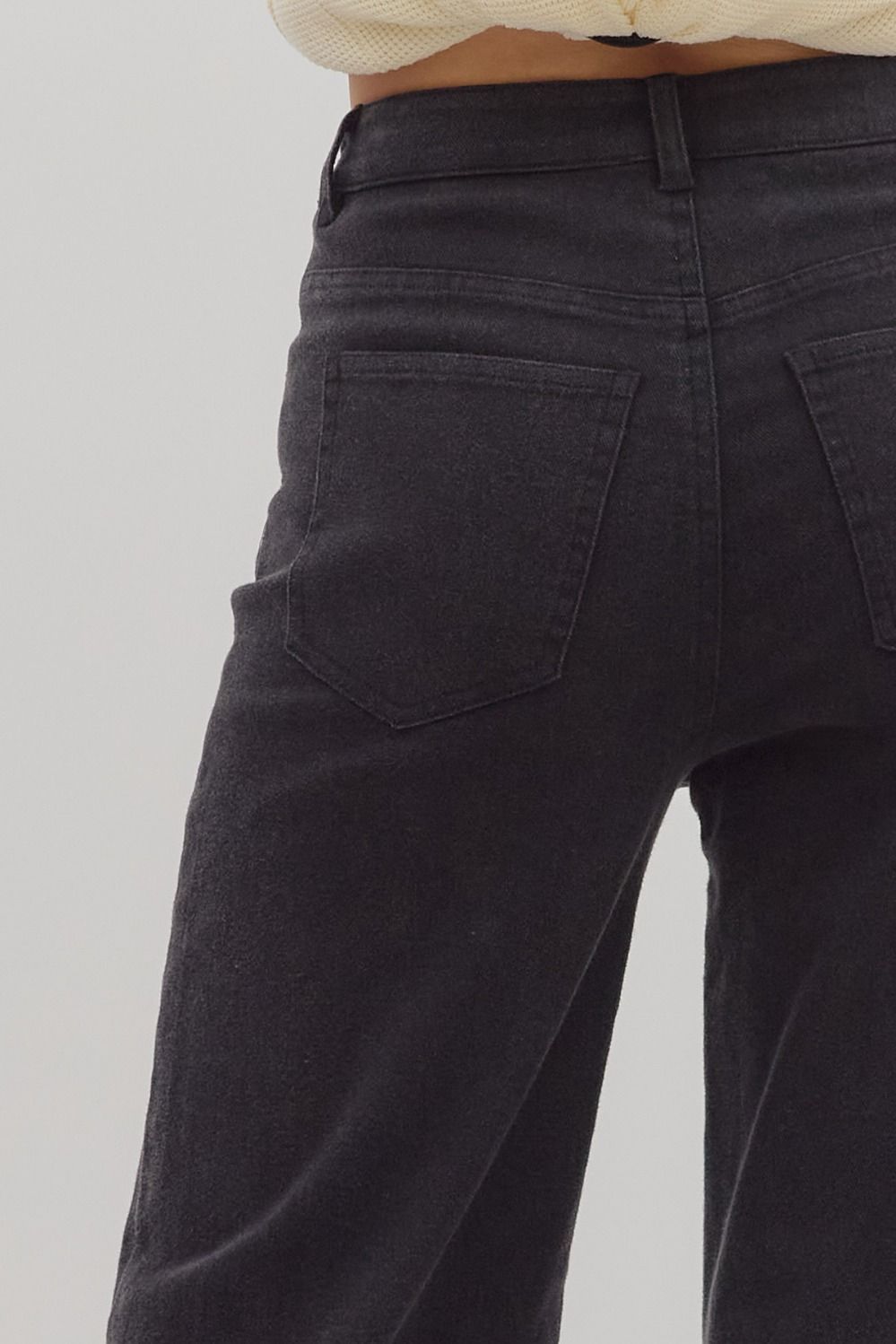 ENTRO INC Women's Pants Solid Mid-Rise Ankle Length Pants || David's Clothing