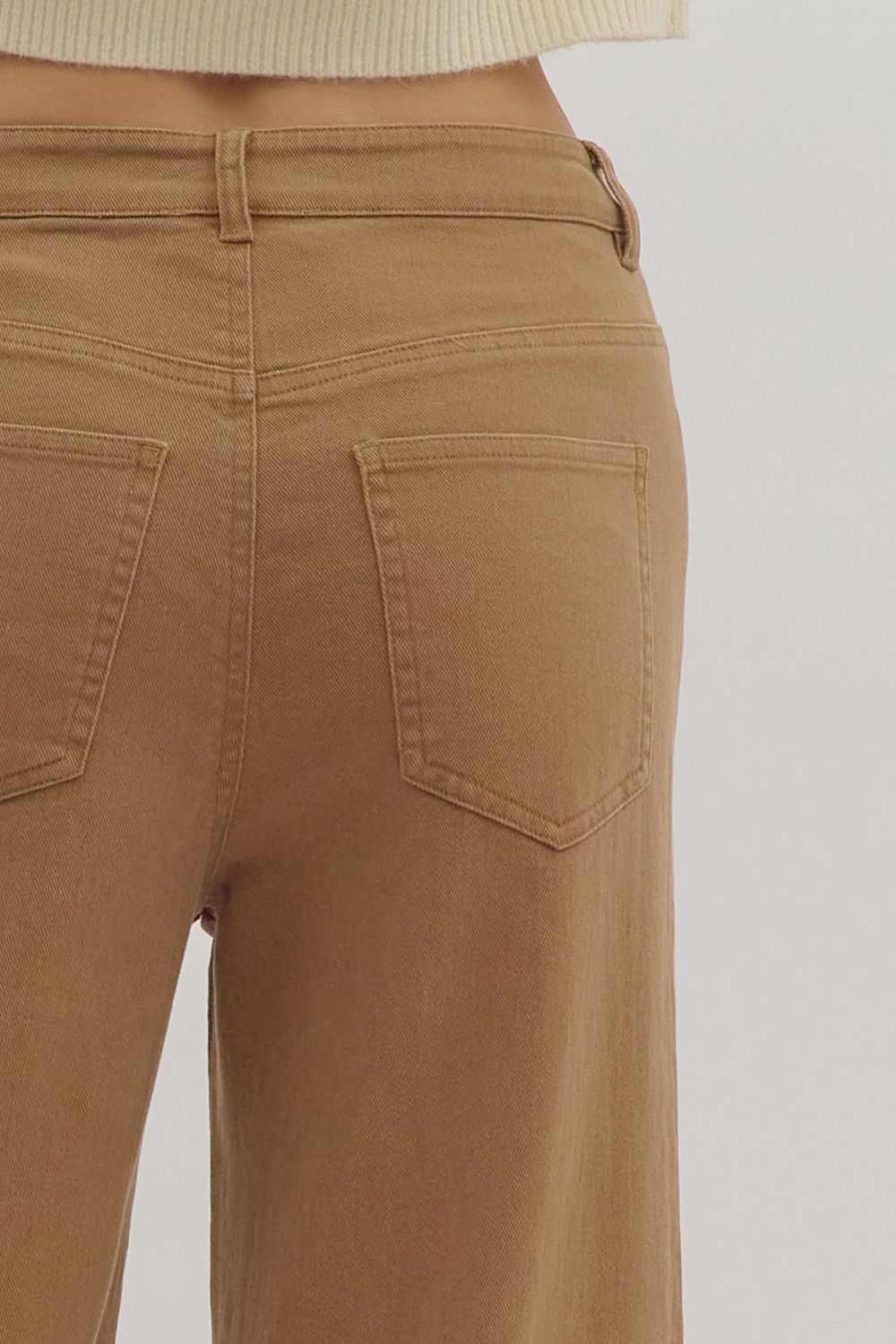 ENTRO INC Women's Pants Solid Mid-Rise Ankle Length Pants