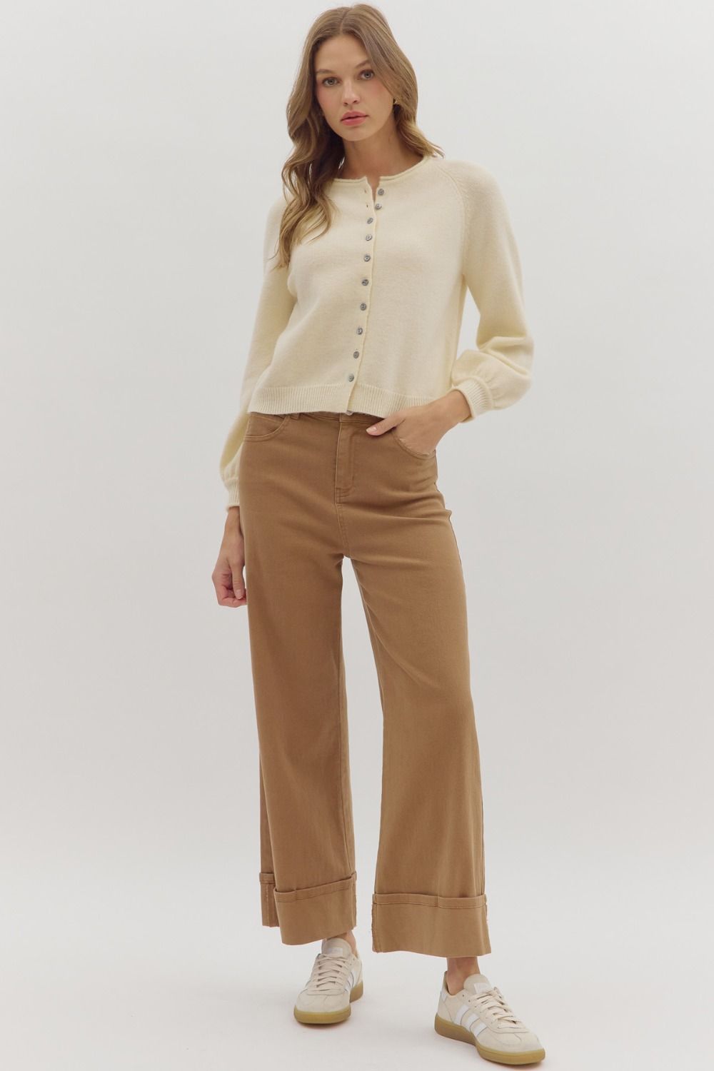 ENTRO INC Women's Pants Solid Mid-Rise Ankle Length Pants