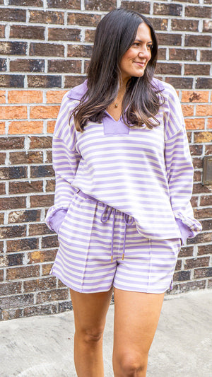 ENTRO INC Women's Shorts Striped Knit Shorts