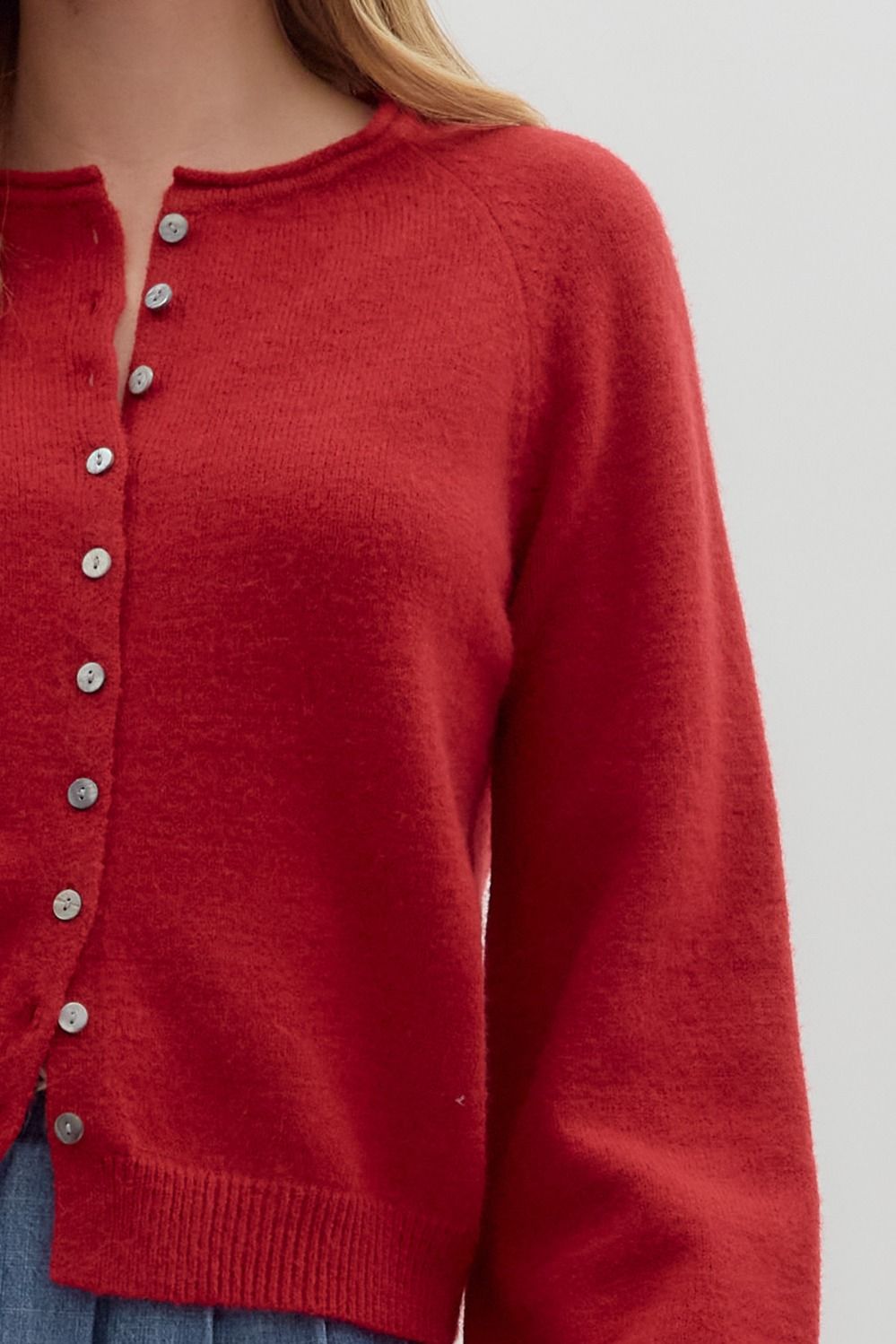 ENTRO INC Women's Sweaters Solid Long Sleeve Sweater Knit Cardigan