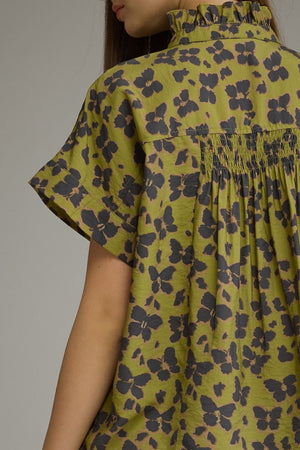 ENTRO INC Women's Top Floral Print Short Sleeve Top