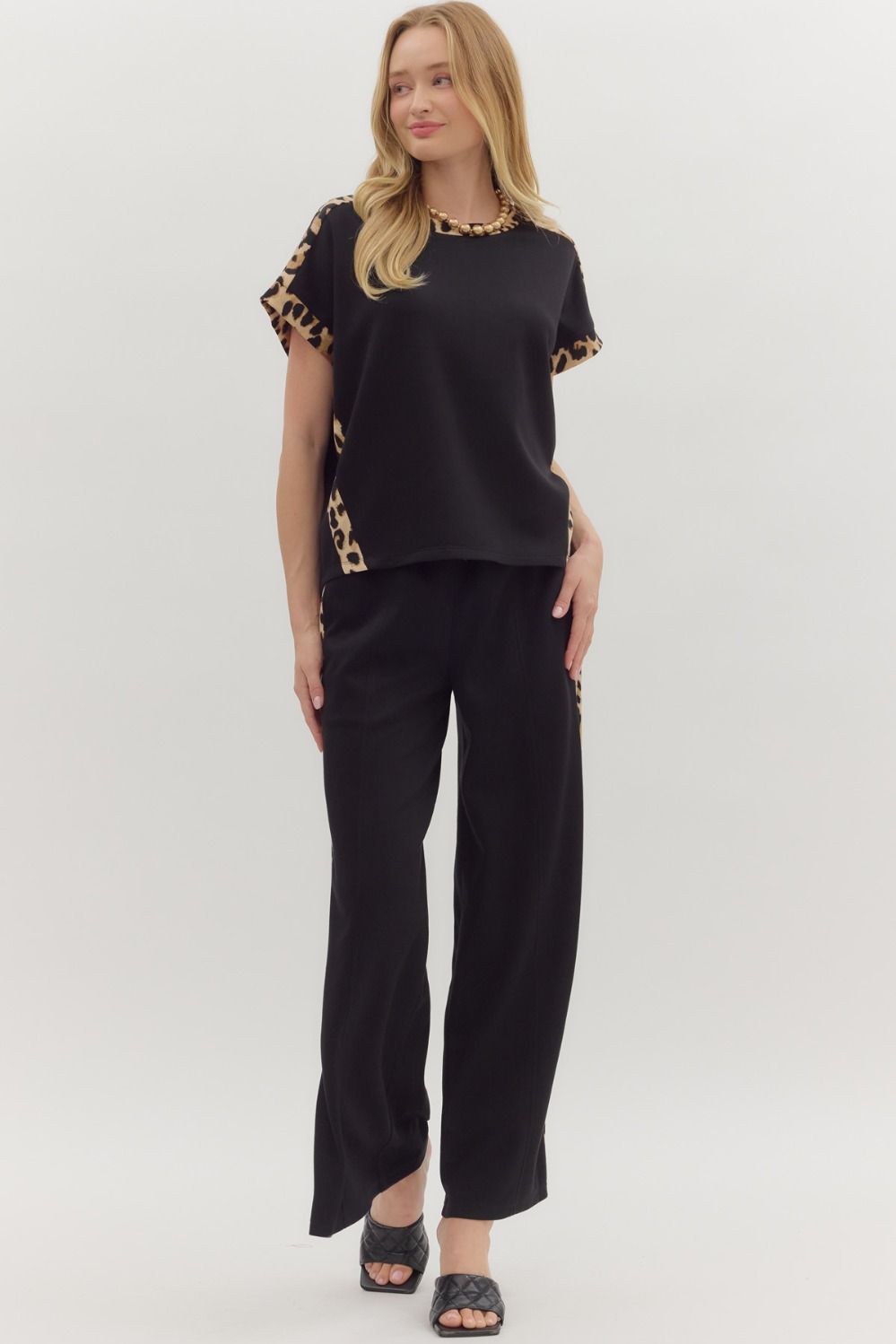 ENTRO INC Women's Top Solid Jersey Knit Short Short Sleeve Top || David's Clothing