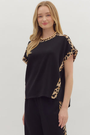 ENTRO INC Women's Top Solid Jersey Knit Short Short Sleeve Top || David's Clothing
