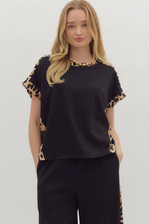 ENTRO INC Women's Top Solid Jersey Knit Short Short Sleeve Top || David's Clothing