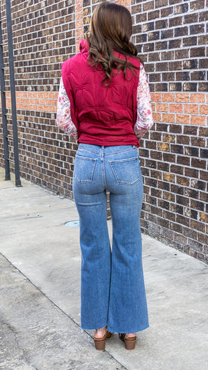 ENTRO INC Women's Vest High Neck Sleeveless Zip-Front Quilted Puffer Vest