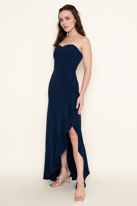 FORE COLLECTION Women's Dresses Sweetheart Strapless Ruffle Maxi