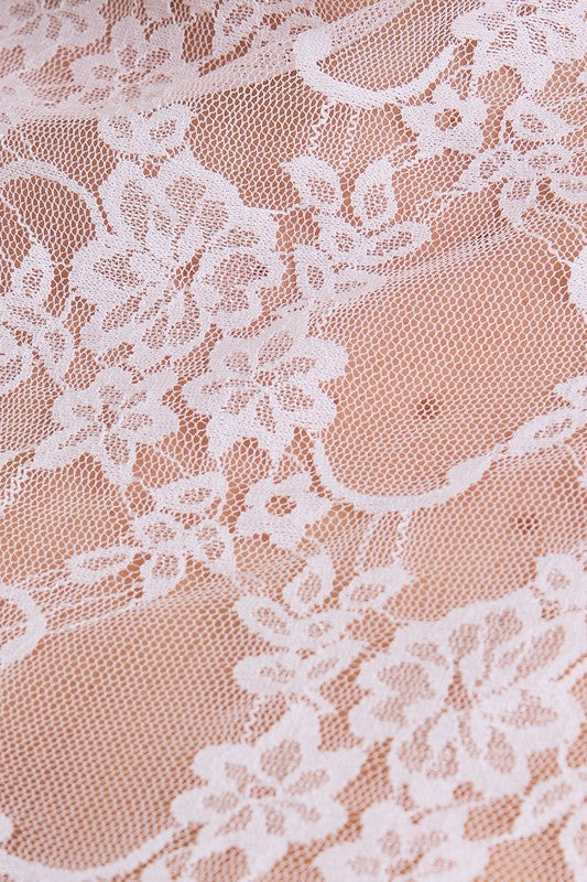 Gilli Clothing Women's Top Plus Size Long Sleeve Merrow Hem Floral Mesh Top || David's Clothing