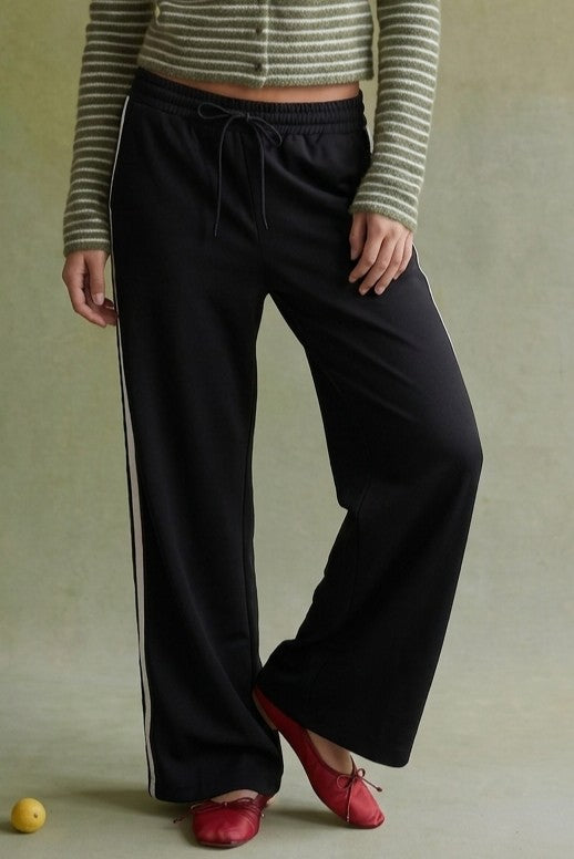 HEYSON Women's Pants Side Stripe Wide Leg Track Pants