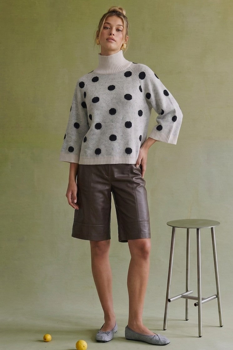 HEYSON Women's Sweaters Polka Dot Turtleneck Sweater