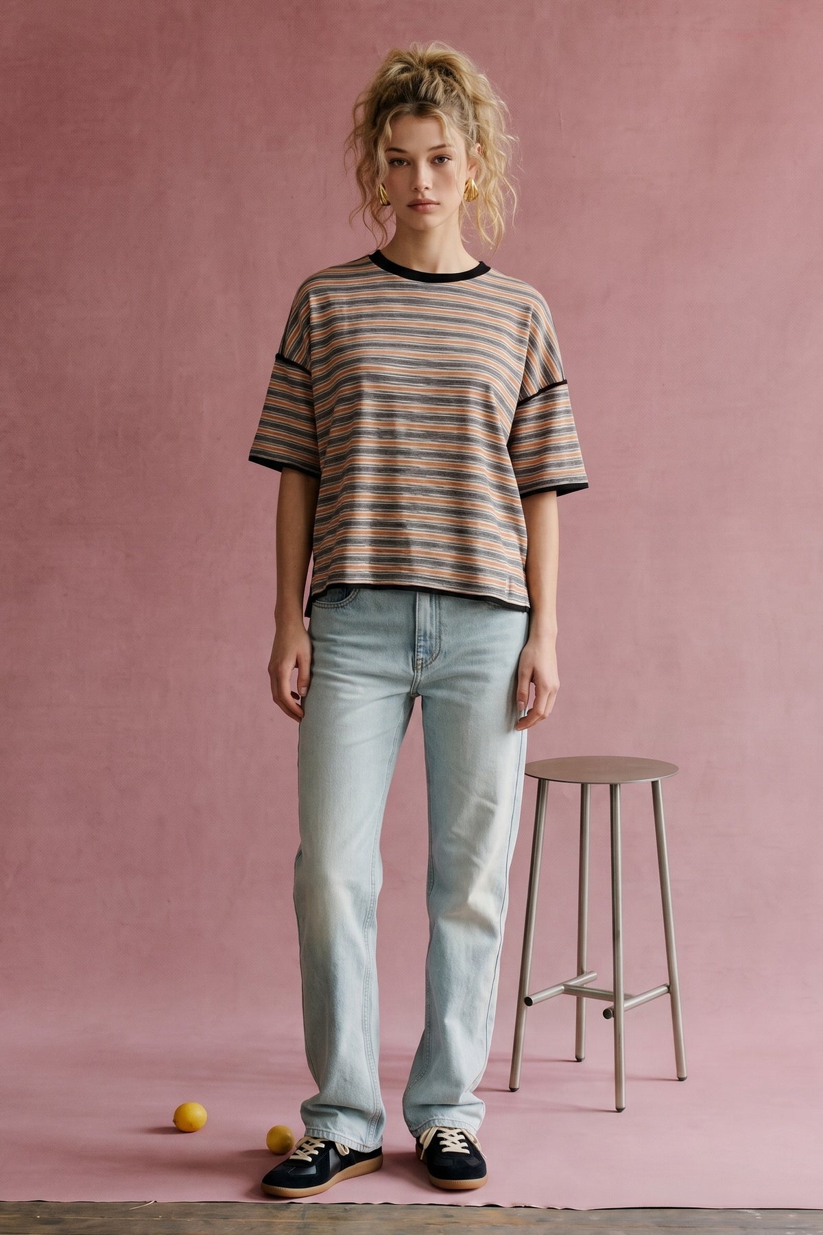 HEYSON Women's Tee Vintage Stripe Relaxed Tee