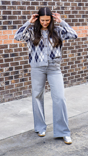 HIDDEN JEANS Women's Jeans Hidden Jeans Light Grey Clean Stretch Mid Rise Extra Wide Leg