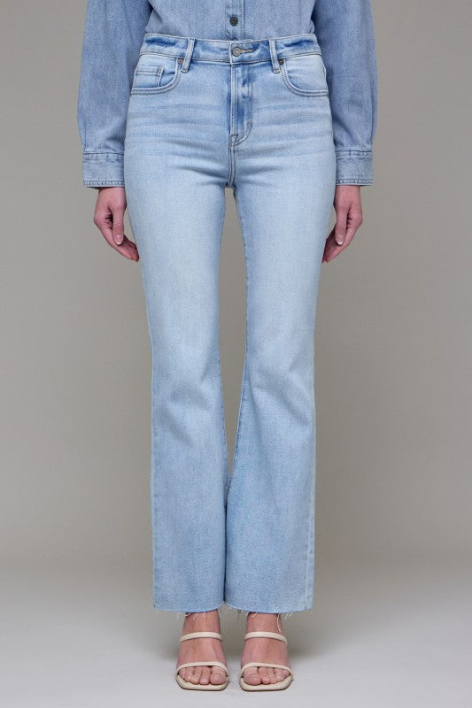 HIDDEN JEANS Women's Jeans Hidden Jeans Light Wash Clean Side Slit Bootcut