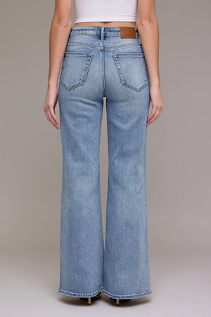 HIDDEN JEANS Women's Jeans Hidden Jeans Medium Vintage Clean High Rise Wide Comfort Flare