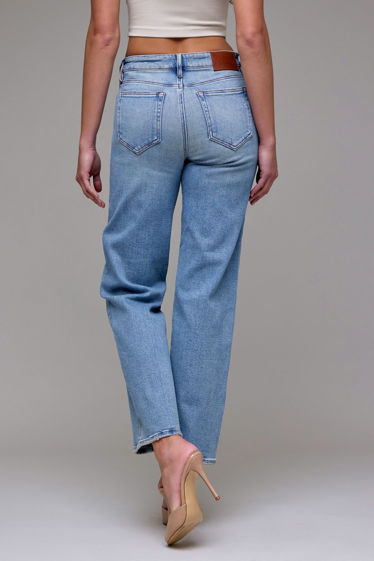HIDDEN JEANS Women's Jeans Hidden Jeans Vintage Wash Stretch Mid Rise Classic Straight