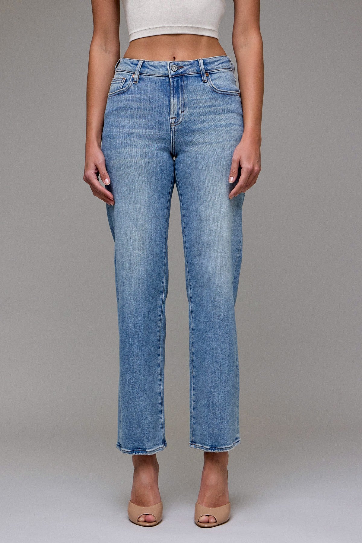 HIDDEN JEANS Women's Jeans Hidden Jeans Vintage Wash Stretch Mid Rise Classic Straight