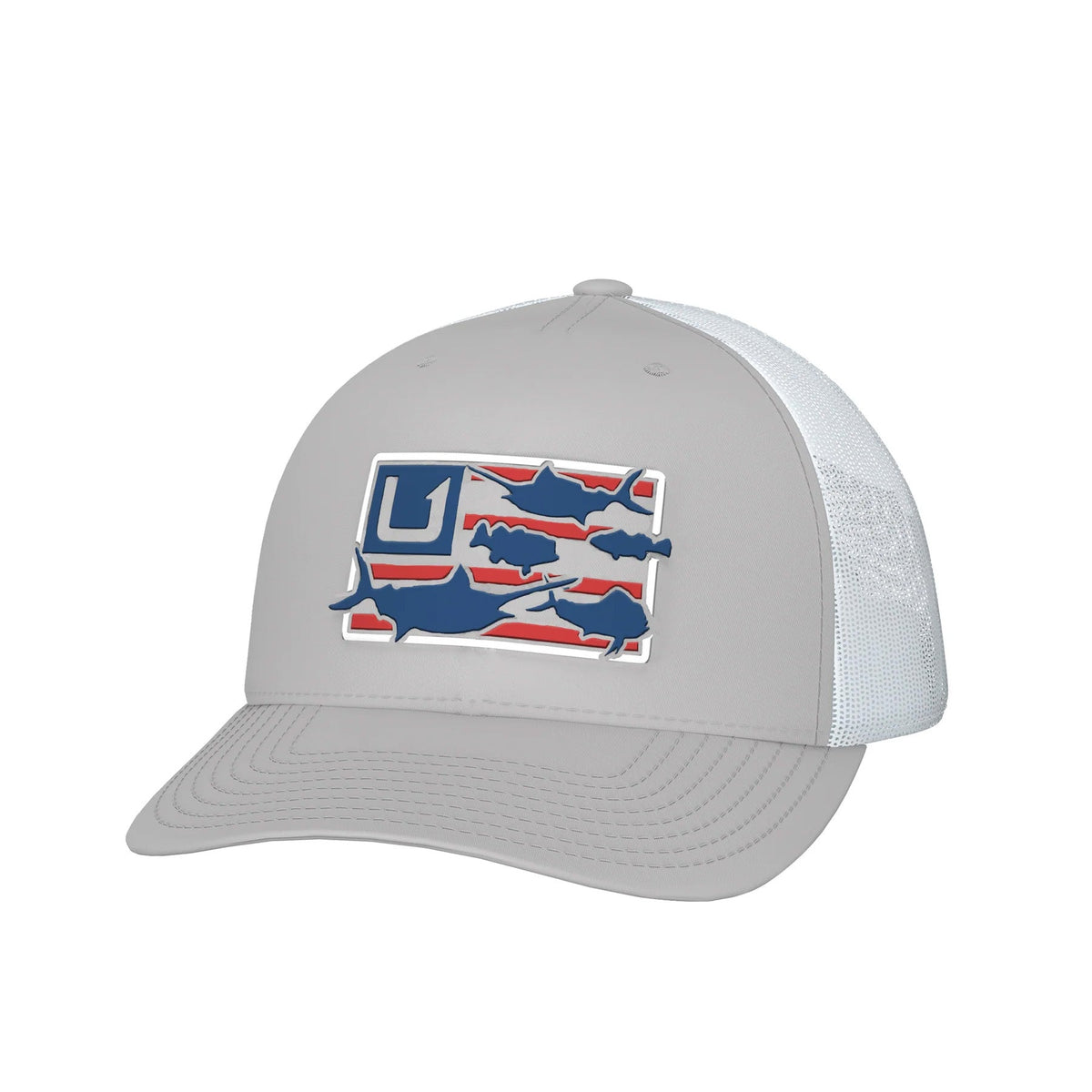 HUK FISHING Men's Hats HARBOR MIST HUK Trophy Flag Trucker Hat || David's Clothing H3000470034