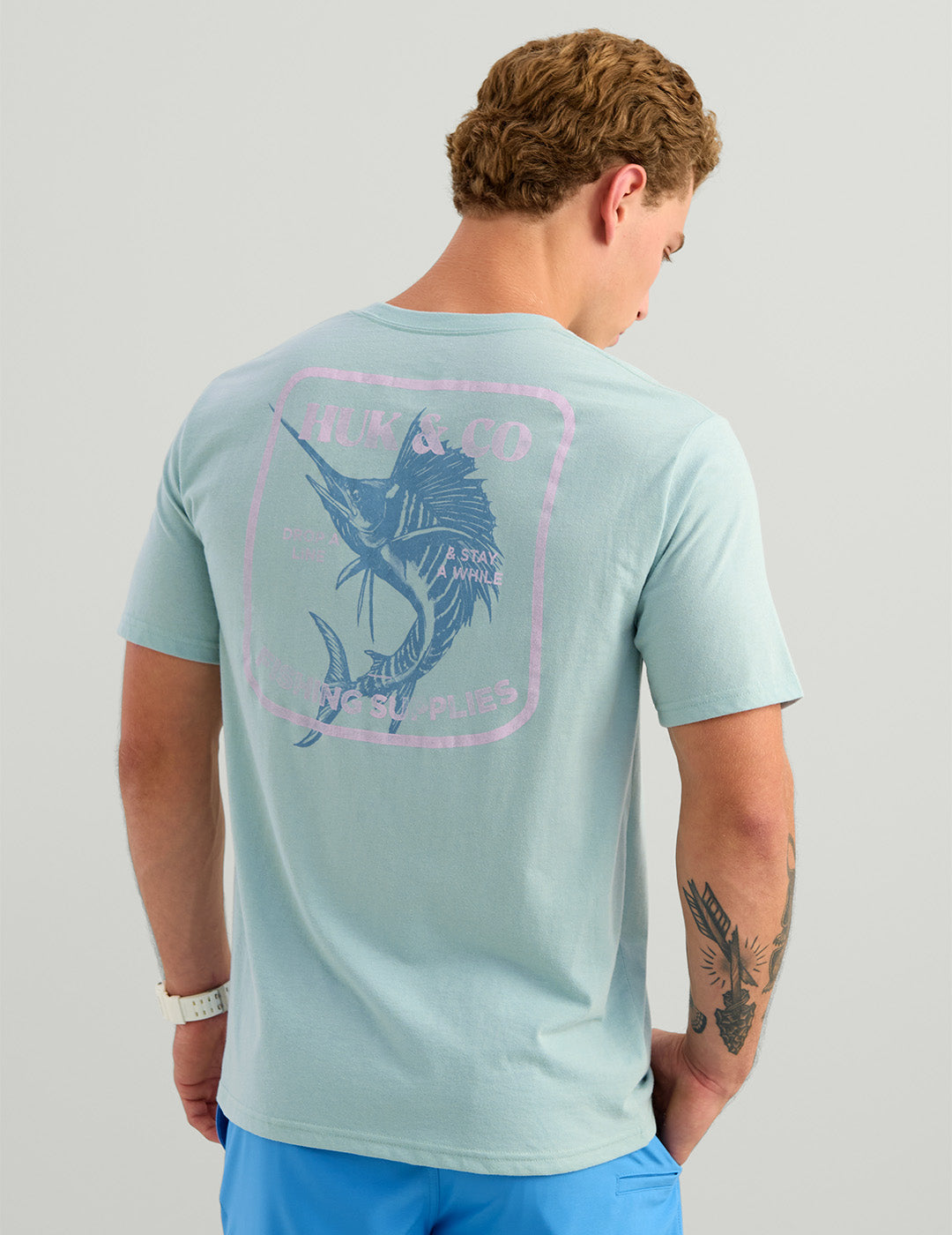 HUK FISHING Men's Tees Huk and Co Pocket Tee