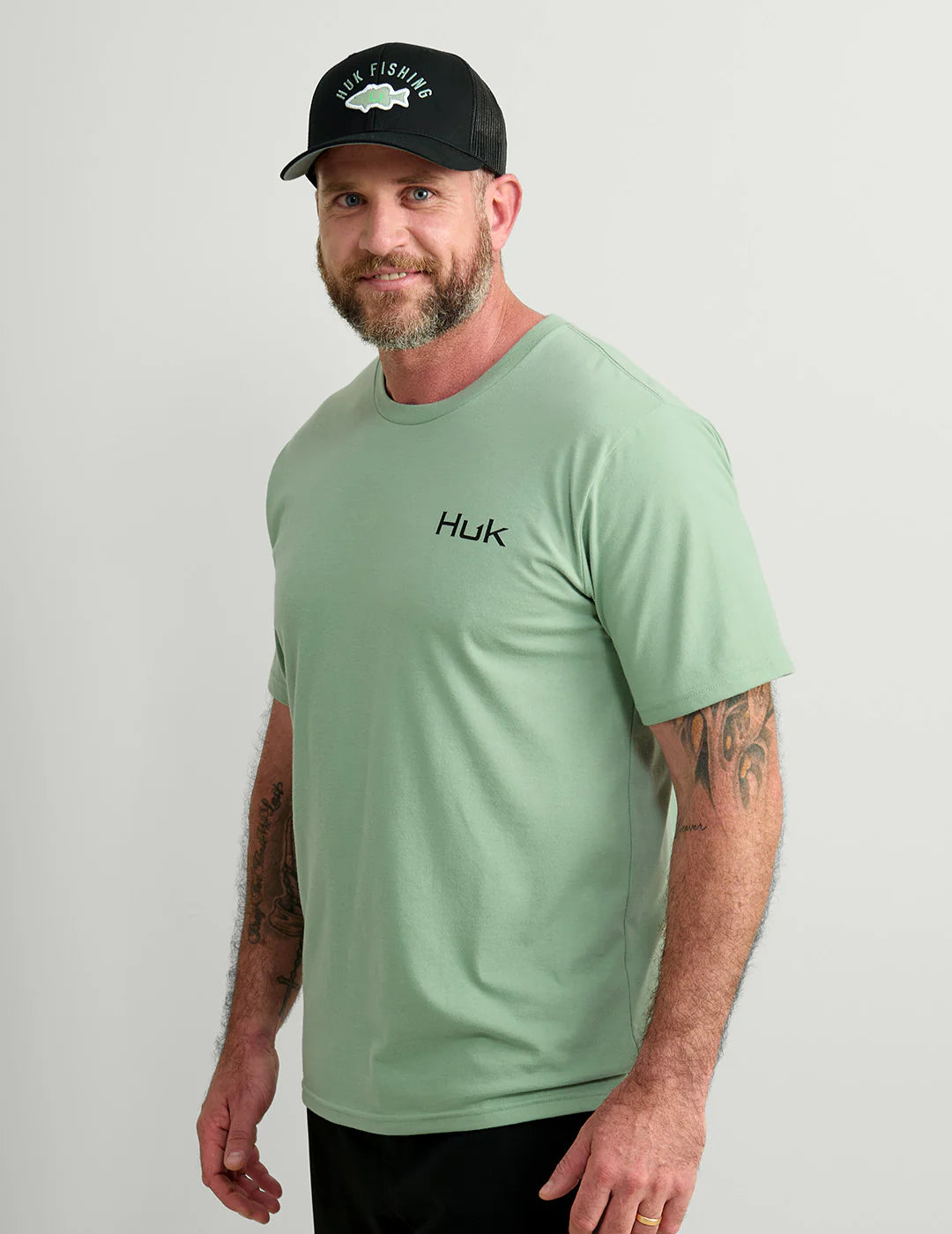 HUK FISHING Men's Tees FOG GREEN / M Huk Salute SS Tee || David's Clothing H1000496315