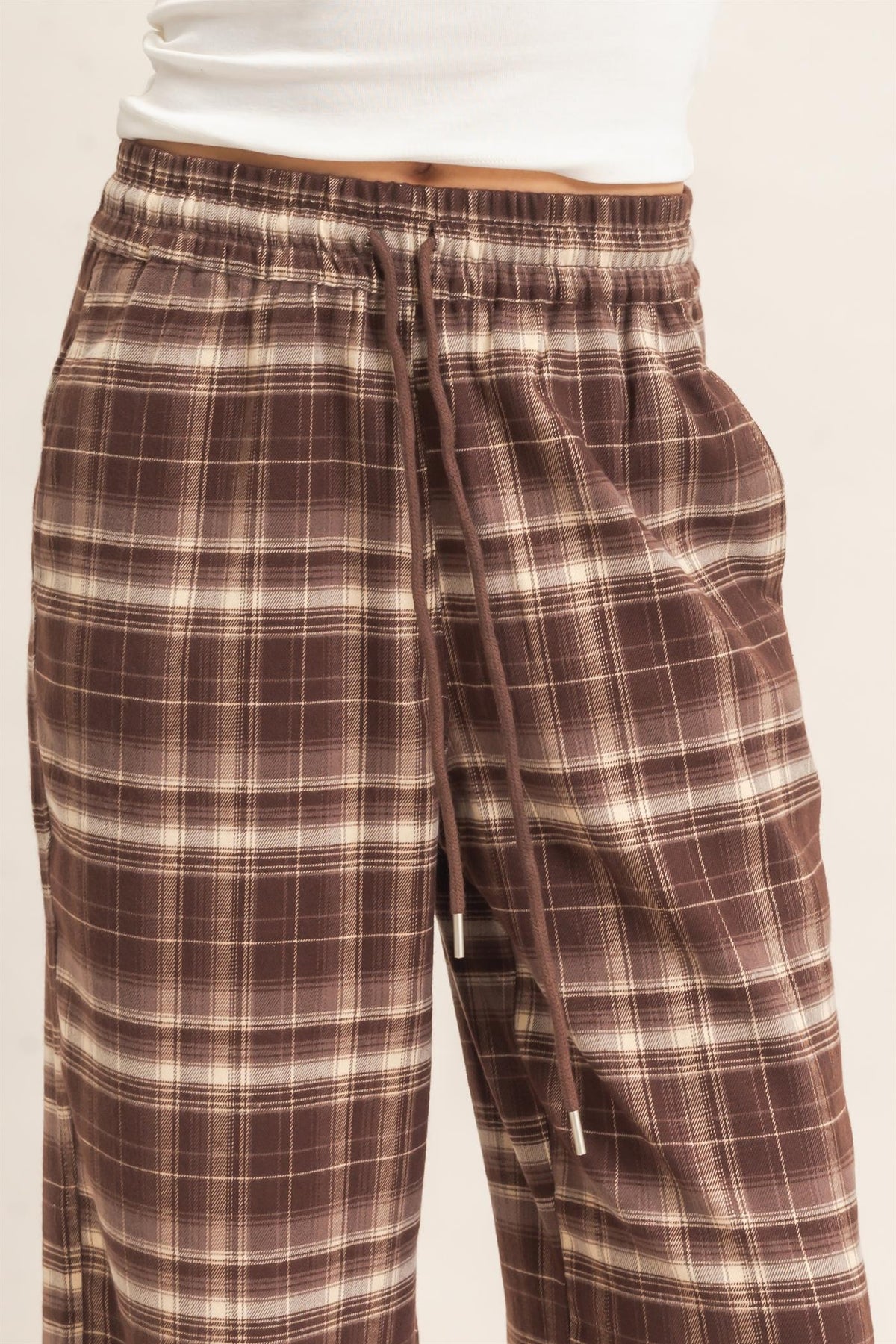 HYFVE INC. Women's Pants Plaid Wide-leg Pants