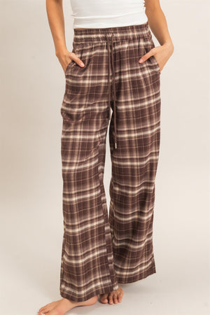 HYFVE INC. Women's Pants Plaid Wide-leg Pants