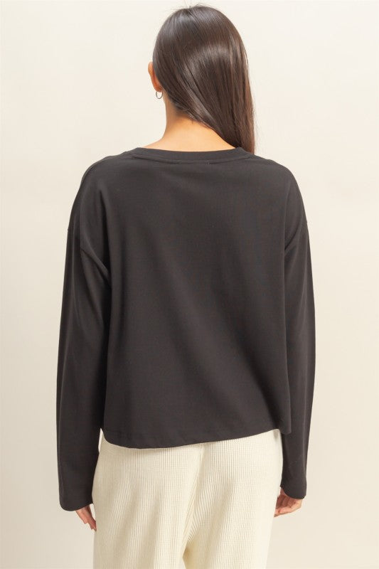 HYFVE INC. Women's Top 1- take pics of dark cherry - Wide Long Sleeve T-Shirt