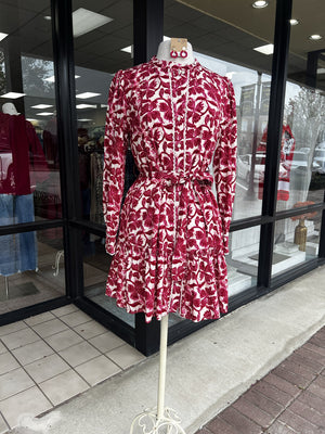 JODIFL Women's Dresses Lace Trim Button Down Floral Dress