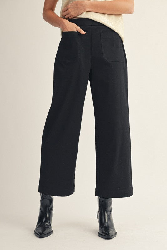 JODIFL Women's Pants Wide Leg Cropped Slacks || David's Clothing