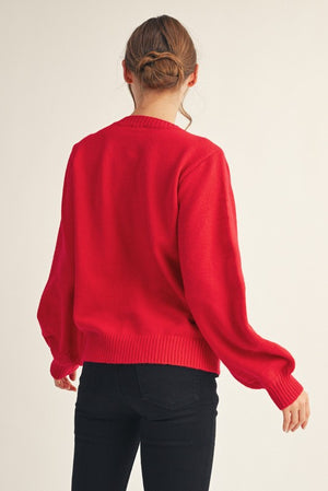 JODIFL Women's Sweaters Cutesy Teddy Bear Sweater Top