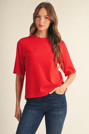 JODIFL Women's Top Round Neck Comfy Sweater Top