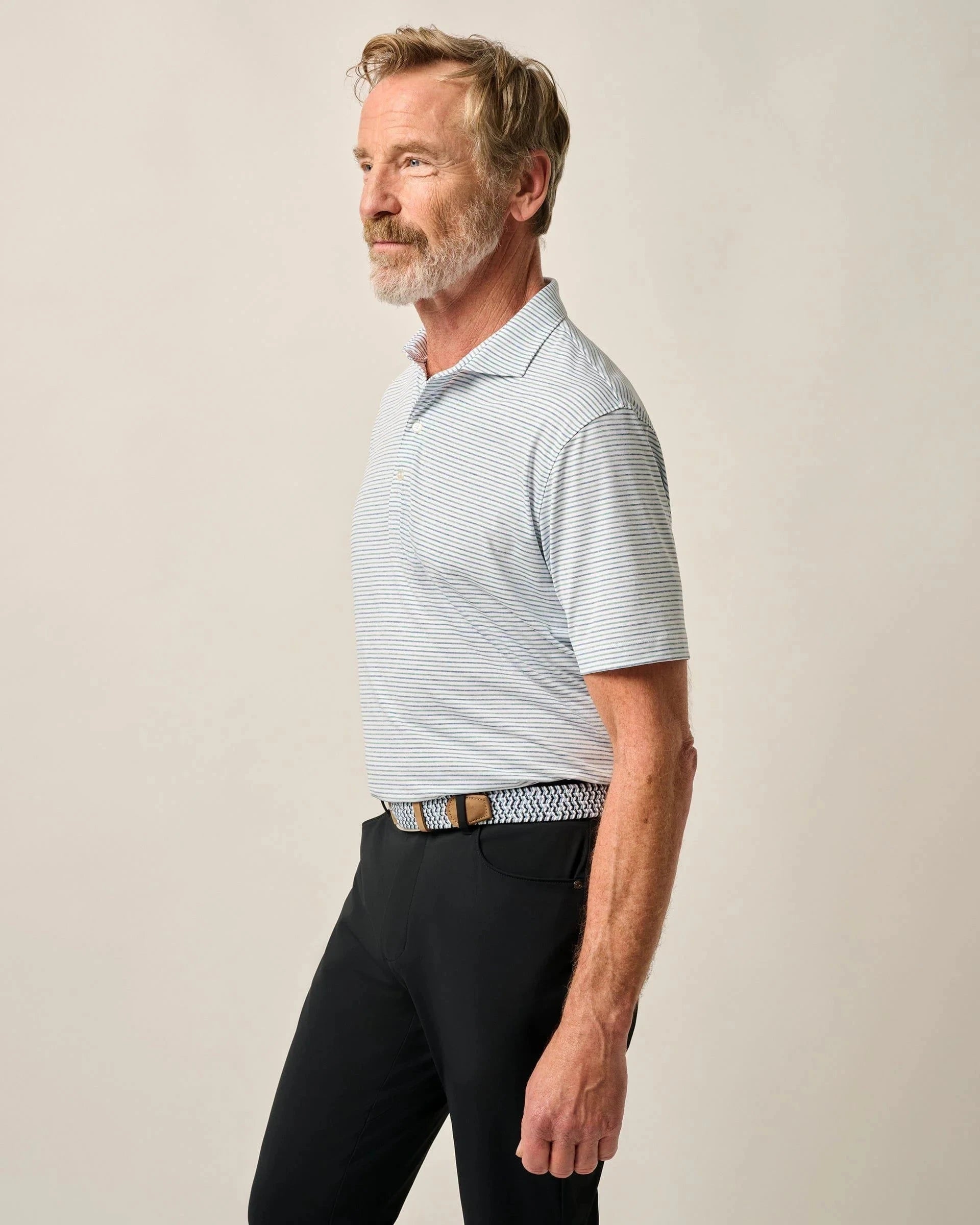 JOHNNIE O Men's Polo BARRELS BLUE / M Johnnie-O Performance Jersey Polo - Vik Stripe JMPO100520B