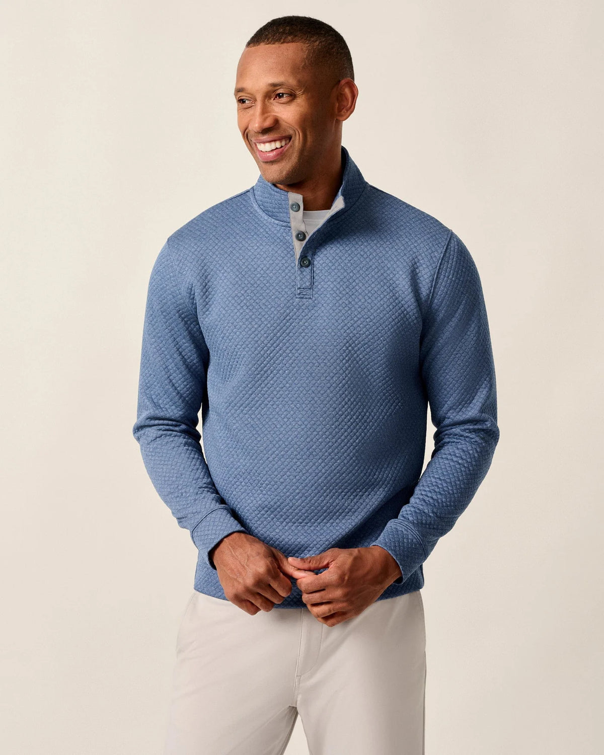 JOHNNIE O Men's Pullovers Johnnie-O Rockwells Diamond-Quilted Henley Pullover