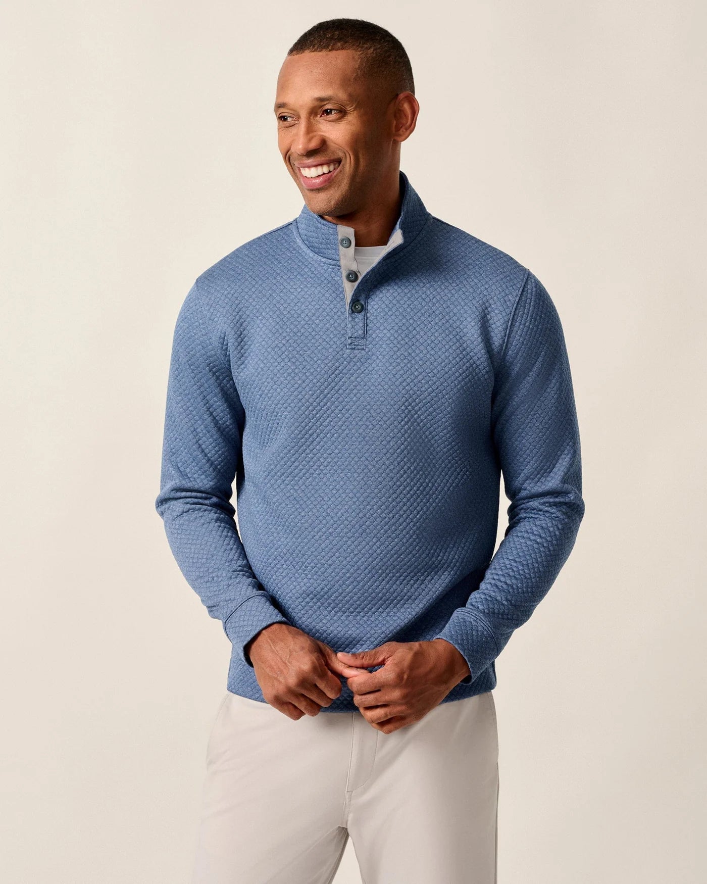 JOHNNIE O Men's Pullovers Johnnie-O Rockwells Diamond-Quilted Henley Pullover