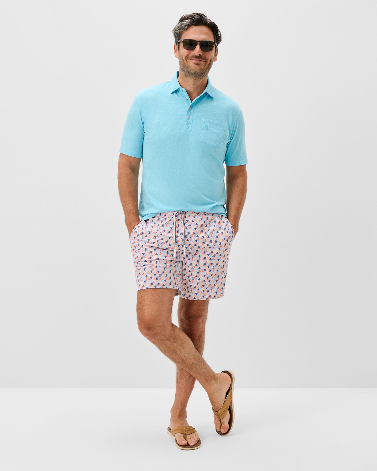 JOHNNIE O Men's Shorts Johnnie-O Half Elastic 7" Swim Trunks