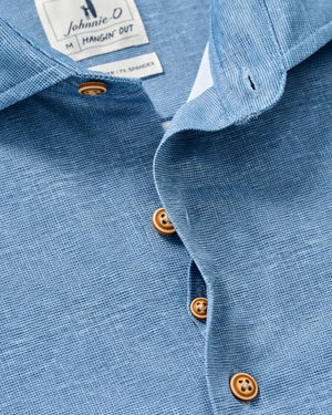 JOHNNIE O Men's Sport Shirt Johnnie-O Printed Mesh Short Sleeve Button Down Shirt - Breck Printed Solid Knit