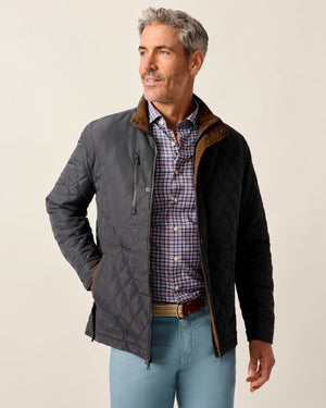 JOHNNIE O Mens Jackets DARK GREY / S Johnnie-O Juno Quilted Snap Jacket JMJK2410DGRY
