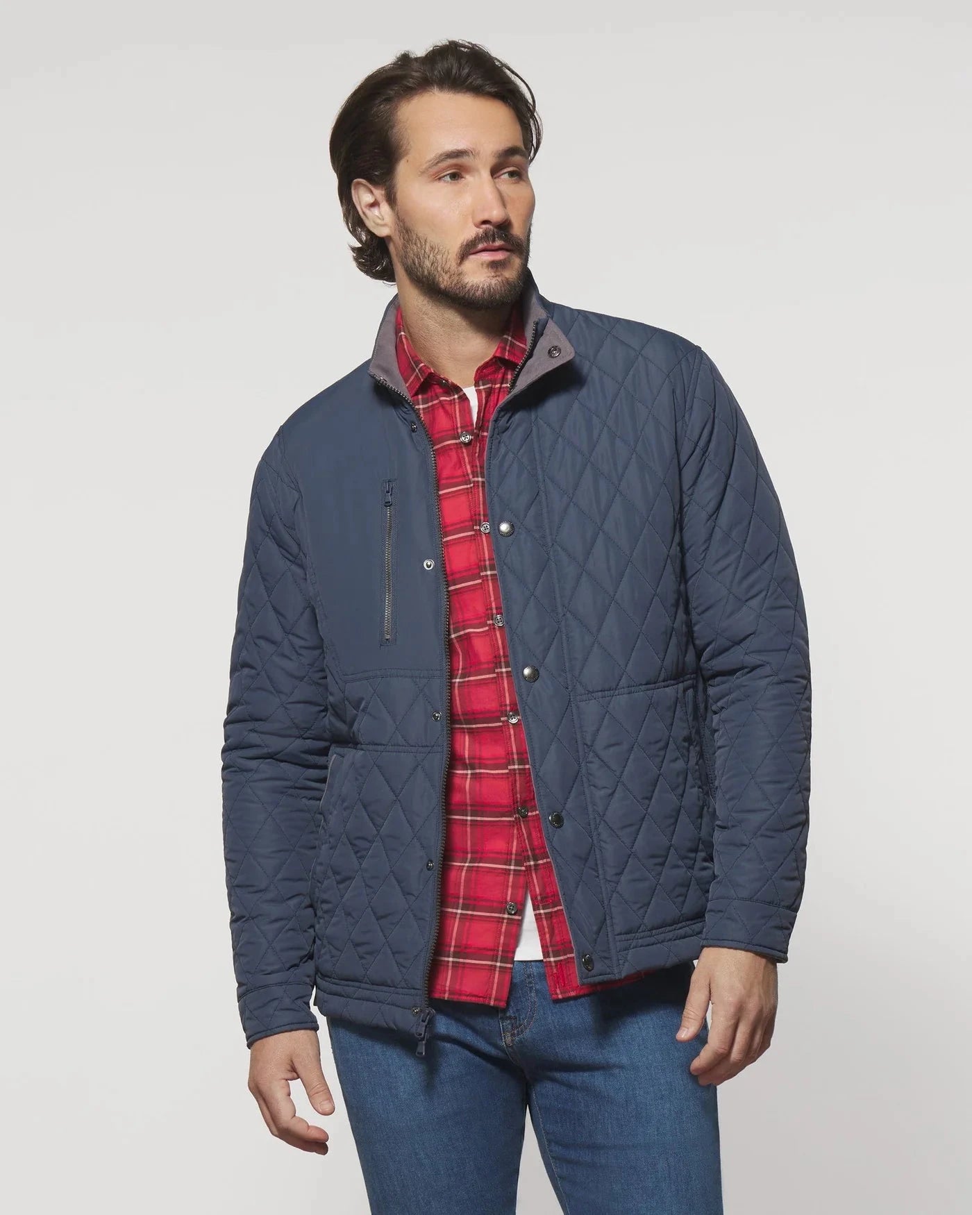JOHNNIE O Mens Jackets NAVY / S Johnnie-O Juno Quilted Snap Jacket JMJK2410NAVY