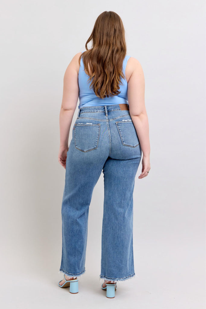 JUDY BLUE Women's Jeans Judy Blue High Waist Retro Wide Fit Jeans || David's Clothing