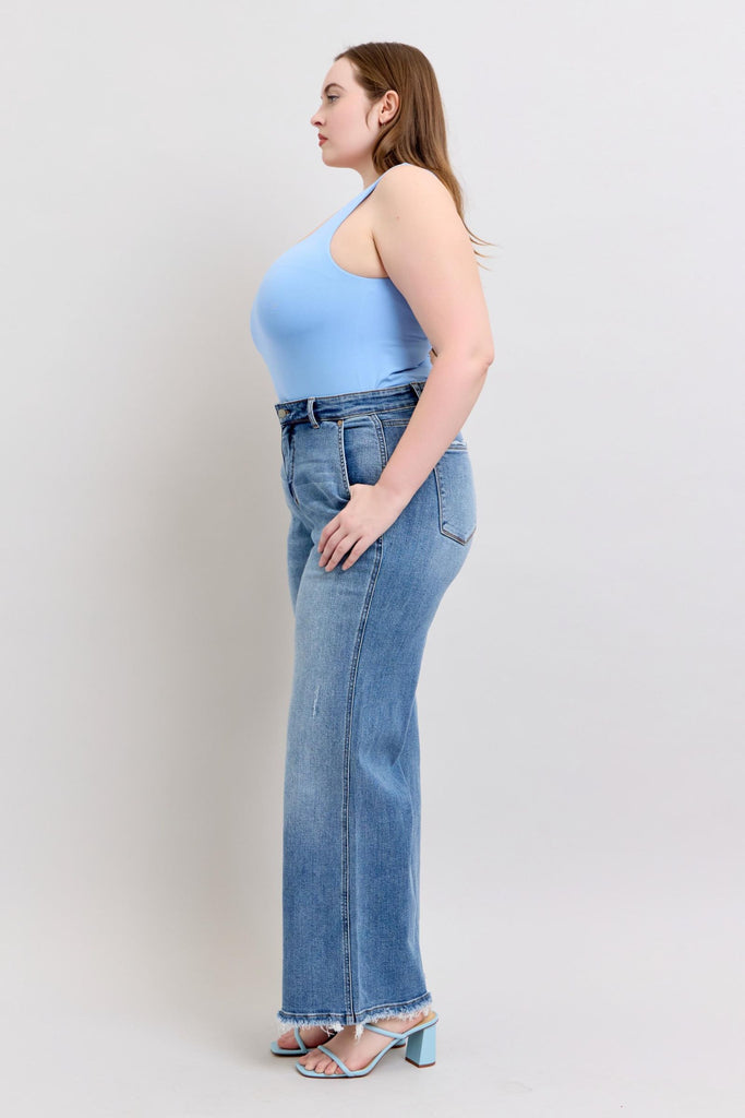 JUDY BLUE Women's Jeans Judy Blue High Waist Retro Wide Fit Jeans || David's Clothing