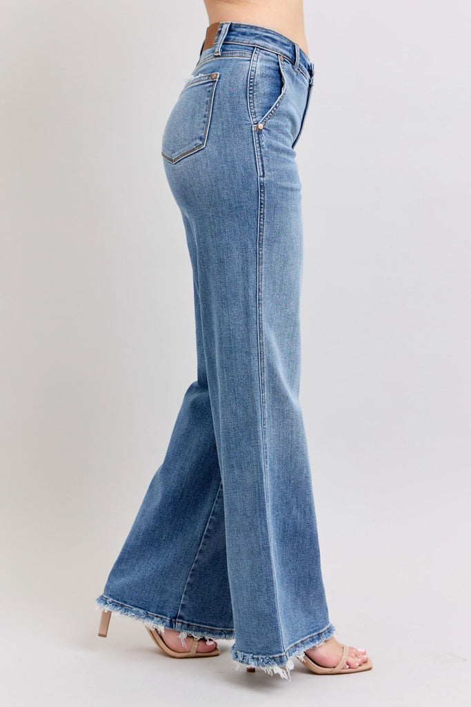 JUDY BLUE Women's Jeans Judy Blue High Waist Retro Wide Fit Jeans || David's Clothing