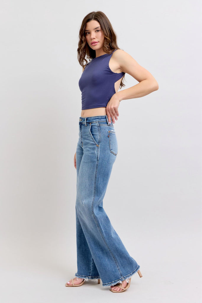 JUDY BLUE Women's Jeans Judy Blue High Waist Retro Wide Fit Jeans || David's Clothing