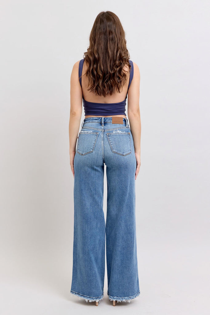 JUDY BLUE Women's Jeans Judy Blue High Waist Retro Wide Fit Jeans || David's Clothing
