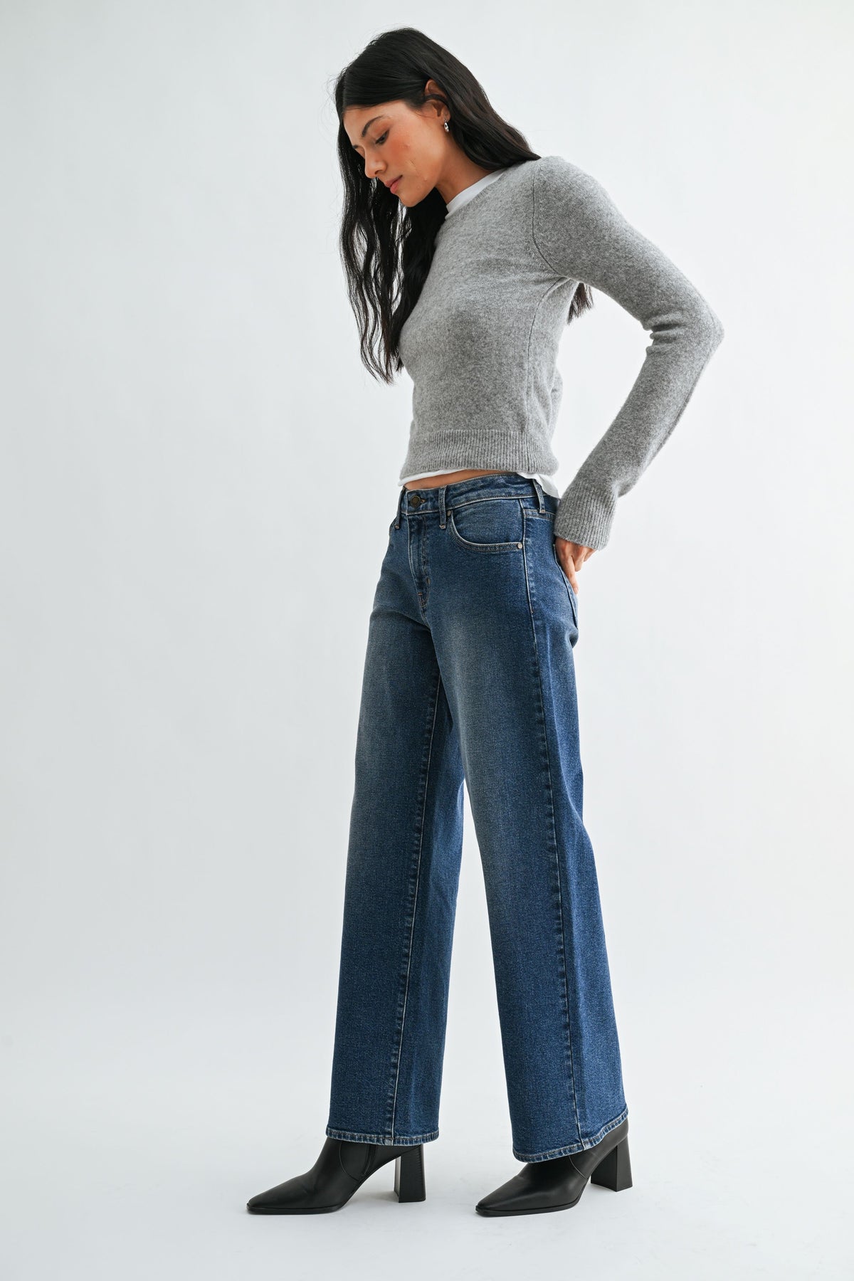 JUST BLACK DENIM Women's Jeans JBD Mid Rise Slim Wide Leg