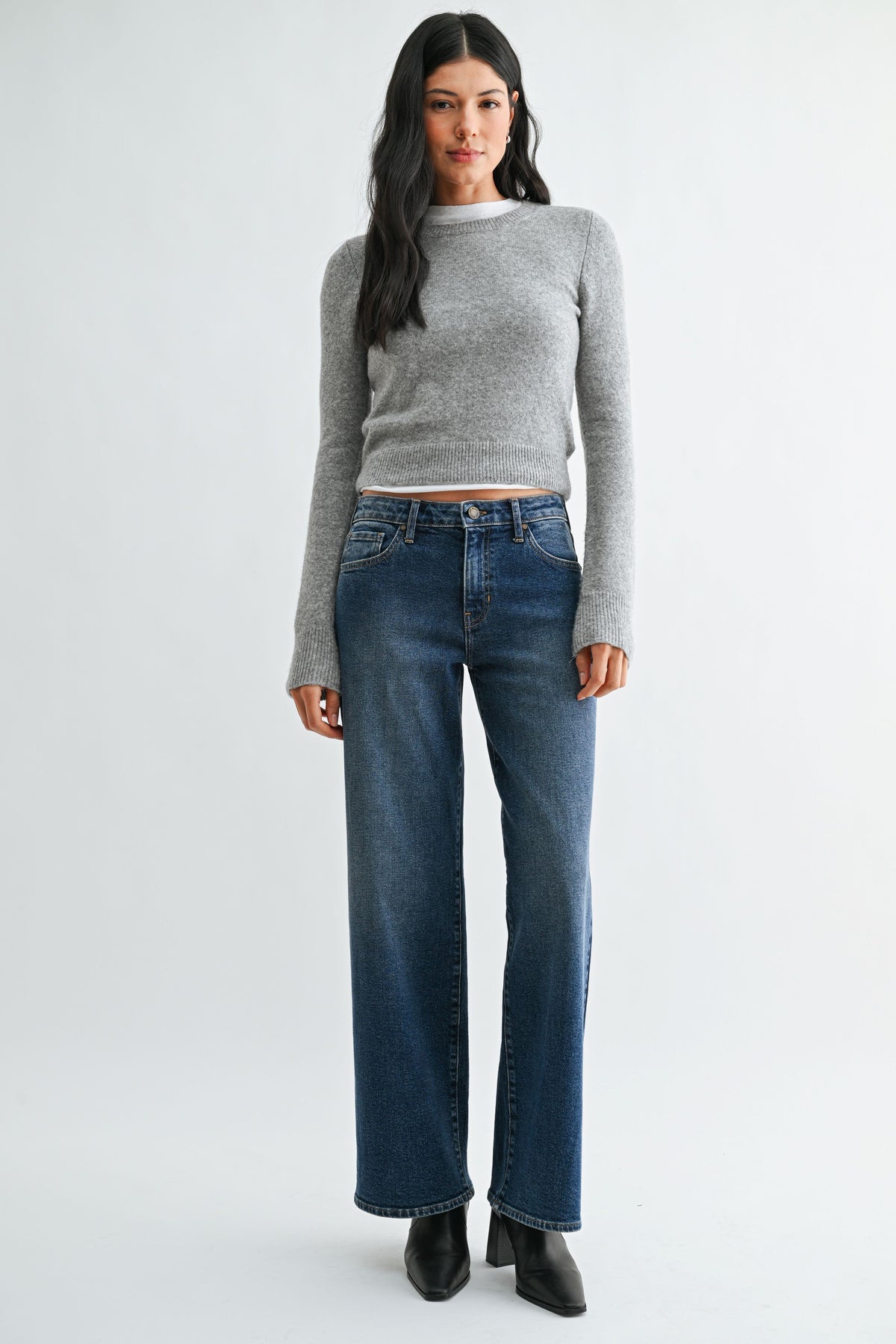 JUST BLACK DENIM Women's Jeans JBD Mid Rise Slim Wide Leg